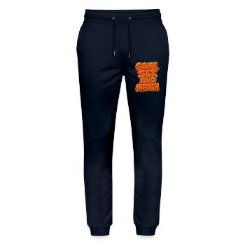 Set de jeu Maillot de tennis de match, style Paris - Pantalon de jogging bio MOVER Stanley/Stella unisexe - marine - Devant - Marisol (170cm) & Nik (191cm)