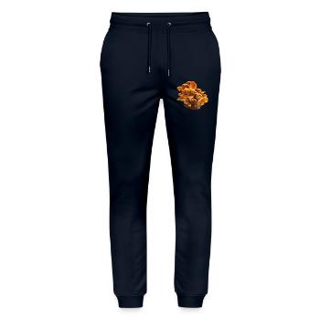 Chanterelles Orange Mushroom Colony Floral Pattern - Stanley/Stella Mover Unisex Organic Jogging Trousers - navy - Front - Marisol (170cm) & Nik (191cm)