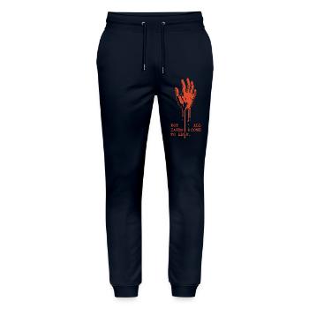 Rote Tropfende Hand Protest - Stanley/Stella Unisex Bio Jogginghose Mover  - Navy - Vorne - Marisol (170cm) & Nik (191cm)