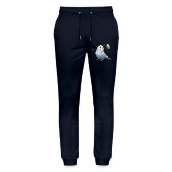 Wellensittich mit Schmetterling - Stanley/Stella Unisex Bio Jogginghose Mover  - Navy - Vorne - Marisol (170cm) & Nik (191cm)