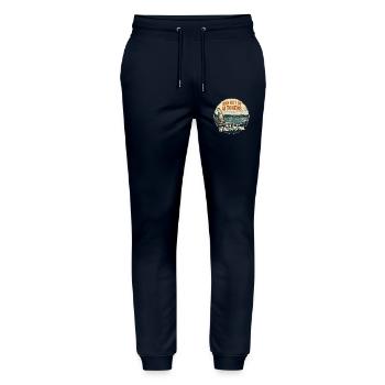 Windsurfen statt KI-Tokens - Stanley/Stella Unisex Bio Jogginghose Mover  - Navy - Vorne - Marisol (170cm) & Nik (191cm)