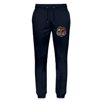 Barschmodus – Barschangler Raubfisch Spruch - Stanley/Stella Unisex Bio Jogginghose Mover  - Navy - Vorne - Marisol (170cm) & Nik (191cm)
