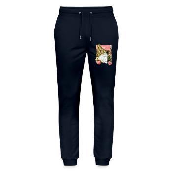Garden gnome with raspberries - Stanley/Stella Mover Unisex Organic Jogging Trousers - navy - Front - Marisol (170cm) & Nik (191cm)