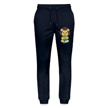 Löwe Musiker Flöte Musik - Stanley/Stella Unisex Bio Jogginghose Mover  - Navy - Vorne - Marisol (170cm) & Nik (191cm)