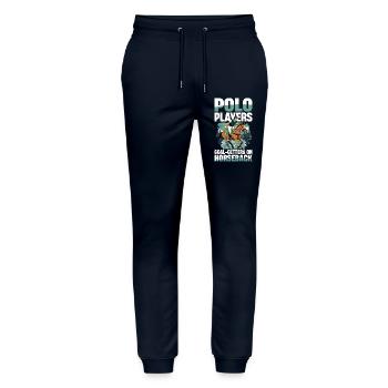  Polo Spieler Zielstrebige Helden Auf Dem - Stanley/Stella Unisex Bio Jogginghose Mover  - Navy - Vorne - Marisol (170cm) & Nik (191cm)