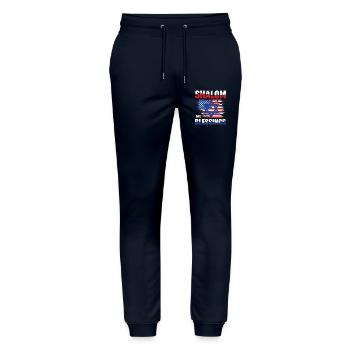 Shalom Und Segen Freiheit Israel USA Flagge - Stanley/Stella Unisex Bio Jogginghose Mover  - Navy - Vorne - Marisol (170cm) & Nik (191cm)