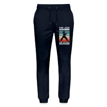 Zum Judo Geboren Zur Schule Gezwungen Mädchen - Stanley/Stella Unisex Bio Jogginghose Mover  - Navy - Vorne - Marisol (170cm) & Nik (191cm)