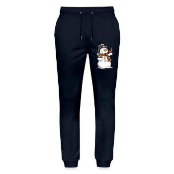 Schneemann Weihnachtsmarkt Winter Leckereien - Stanley/Stella Unisex Bio Jogginghose Mover  - Navy - Vorne - Marisol (170cm) & Nik (191cm)