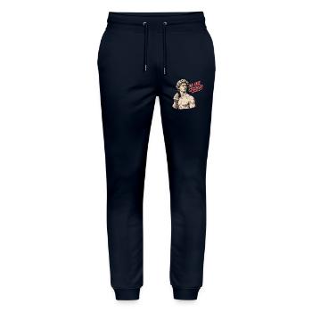 Ma Che Cazzo?! – David mit italienischem Temperame - Stanley/Stella Unisex Bio Jogginghose Mover  - Navy - Vorne - Marisol (170cm) & Nik (191cm)