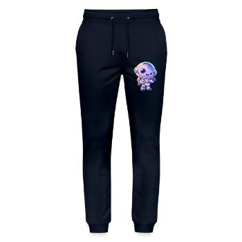 Kuscheliger Astronaut im All - Stanley/Stella Unisex Bio Jogginghose Mover  - Navy - Vorne - Marisol (170cm) & Nik (191cm)