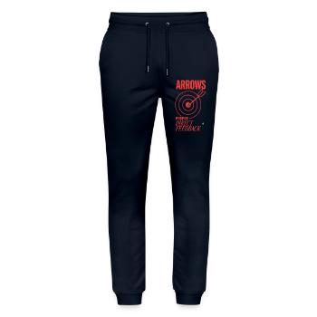 Bogenschießen – Arrows Prefer Direct Feedback - Stanley/Stella Unisex Bio Jogginghose Mover  - Navy - Vorne - Marisol (170cm) & Nik (191cm)