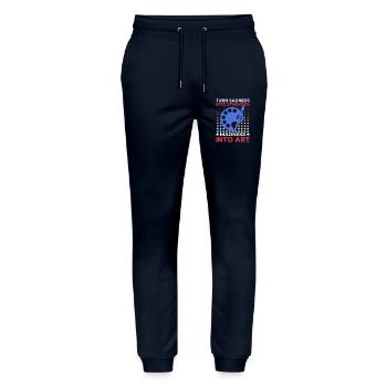 Funny Art Painter Madness Into Art Drawing - Stanley/Stella Unisex Bio Jogginghose Mover  - Navy - Vorne - Marisol (170cm) & Nik (191cm)
