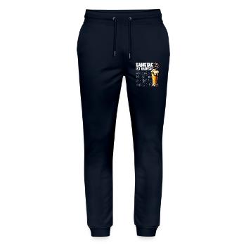Samstag ist Badetag Surf & Bier - Stanley/Stella Unisex Bio Jogginghose Mover  - Navy - Vorne - Marisol (170cm) & Nik (191cm)