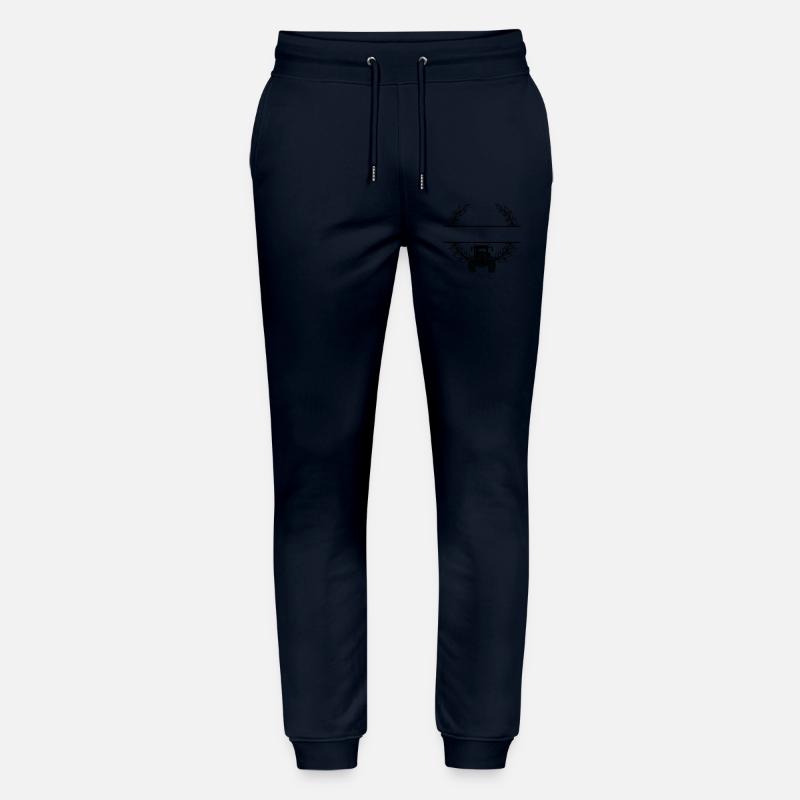 Traktor-Frontansicht im Weizenkranz - Stanley/Stella Unisex Bio Jogginghose Mover  - Navy