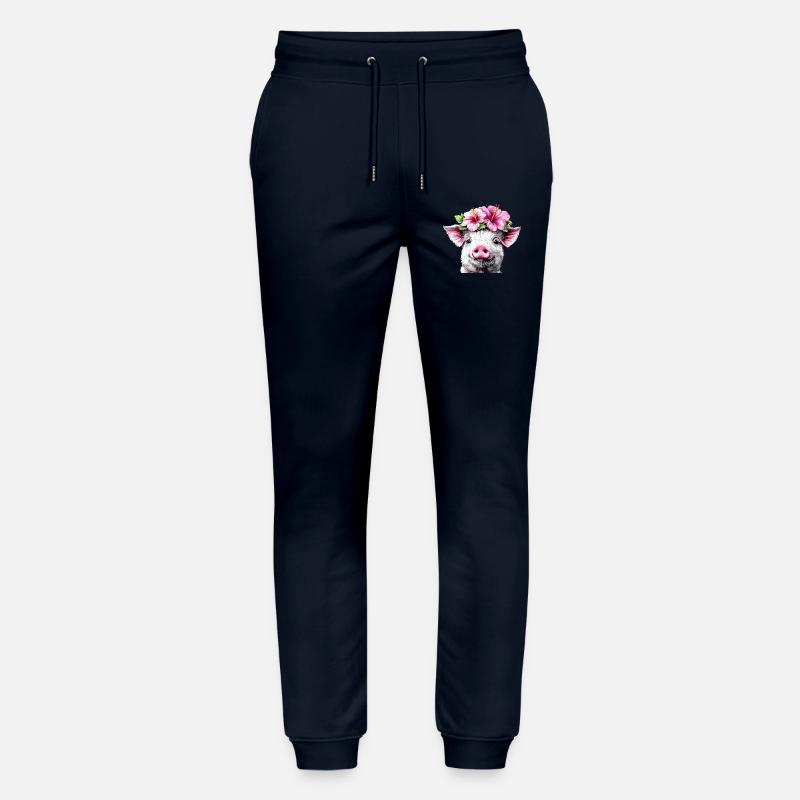 Hibiskuskrone Schwein - Stanley/Stella Unisex Bio Jogginghose Mover - Navy