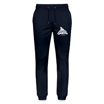 Hai Lazy Shark surf beach sixties Strand maritim - Stanley/Stella Unisex Bio Jogginghose Mover  - Navy - Vorne - Marisol (170cm) & Nik (191cm)