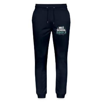 Med School Survivor - Stanley/Stella Unisex Bio Jogginghose Mover  - Navy - Vorne - Marisol (170cm) & Nik (191cm)