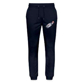 Astronaut Basketball Space Dunk Design - Stanley/Stella Mover Unisex Organic Jogging Trousers - navy - Front - Marisol (170cm) & Nik (191cm)