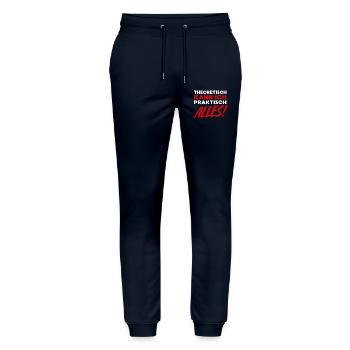 Theoretically, I can do practically anything... Handyman - Stanley/Stella Mover Unisex Organic Jogging Trousers - navy - Front - Marisol (170cm) & Nik (191cm)