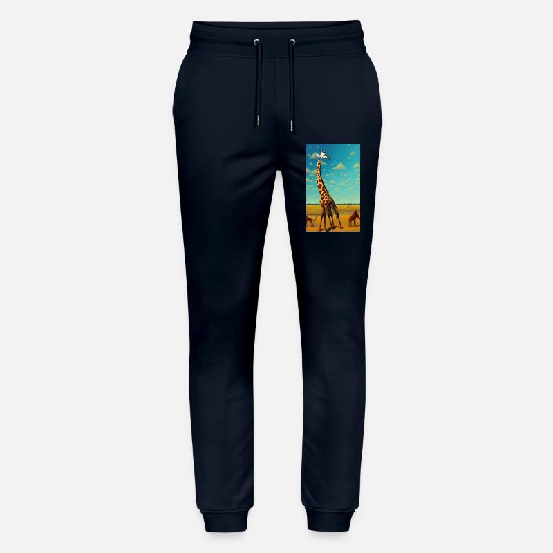 Cool Comic Drawing Giraffe Giraffa - Stanley/Stella Mover Unisex Organic Jogging Trousers - navy