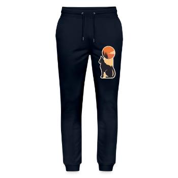 Cute Cat Vintage Sunset - Stanley/Stella Mover Unisex Organic Jogging Trousers - navy - Front - Marisol (170cm) & Nik (191cm)