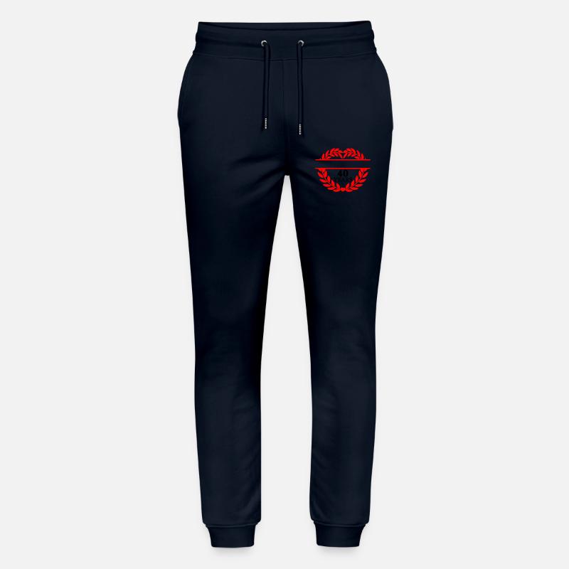 Banner Name vierzig, Herz Lorbeerkranz - Stanley/Stella Unisex Bio Jogginghose Mover  - Navy