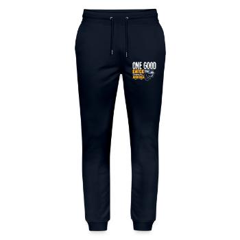 Angeln Angler Fische Fischer Sprüche Petri Heil - Stanley/Stella Unisex Bio Jogginghose Mover  - Navy - Vorne - Marisol (170cm) & Nik (191cm)