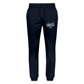 Wanderfull Life - Wortspiel Wandern - Stanley/Stella Unisex Bio Jogginghose Mover  - Navy - Vorne - Marisol (170cm) & Nik (191cm)