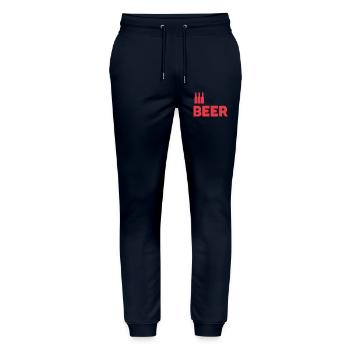 Bierliebhaber - Stanley/Stella Unisex Bio Jogginghose Mover  - Navy - Vorne - Marisol (170cm) & Nik (191cm)