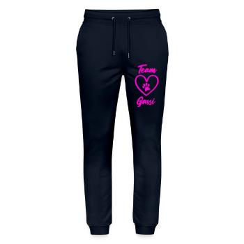 Team Dog Walk Paw Love - Stanley/Stella Mover Unisex Organic Jogging Trousers - navy - Front - Marisol (170cm) & Nik (191cm)