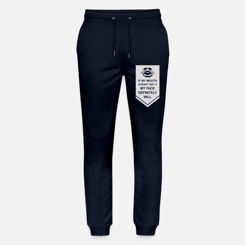 my face definitely will - Stanley/Stella Mover Unisex Organic Jogging Trousers - navy