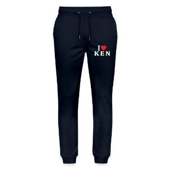 T-Shirt-Name Ich liebe Ken T-Shirt Geschenkidee - Stanley/Stella Unisex Bio Jogginghose Mover  - Navy - Vorne - Marisol (170cm) & Nik (191cm)