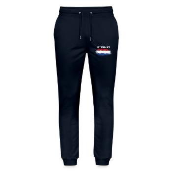 Dutch Brush Flag - Stanley/Stella Mover Unisex Organic Jogging Trousers - navy - Front - Marisol (170cm) & Nik (191cm)