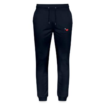Jouer au cœur pour attraper. - Pantalon de jogging bio MOVER Stanley/Stella unisexe - marine - Devant - Marisol (170cm) & Nik (191cm)