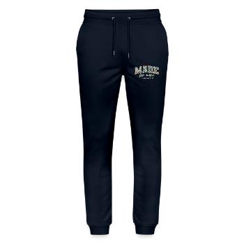 Made for More Christliches Floral Bibelvers Design - Stanley/Stella Unisex Bio Jogginghose Mover  - Navy - Vorne - Marisol (170cm) & Nik (191cm)
