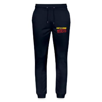 sorry - Stanley/Stella Unisex Bio Jogginghose Mover  - Navy - Vorne - Marisol (170cm) & Nik (191cm)