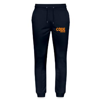 Code Oranje - Nederland - Netherlands Niederlande - Stanley/Stella Unisex Bio Jogginghose Mover  - Navy - Vorne - Marisol (170cm) & Nik (191cm)