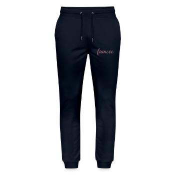 Verlobte Matching Verlobung Hochzeit Flitterwochen - Stanley/Stella Unisex Bio Jogginghose Mover  - Navy - Vorne - Marisol (170cm) & Nik (191cm)