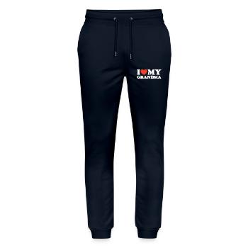 I love my grandma heart shirt - Stanley/Stella Mover Unisex Organic Jogging Trousers - navy - Front - Marisol (170cm) & Nik (191cm)