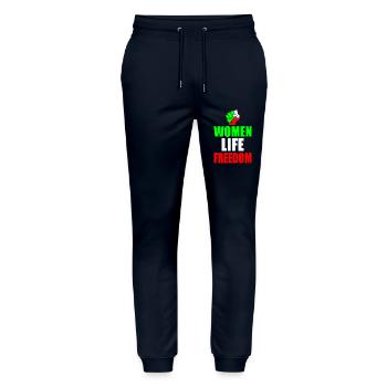 Women life freedom iran - Stanley/Stella Unisex Bio Jogginghose Mover  - Navy - Vorne - Marisol (170cm) & Nik (191cm)