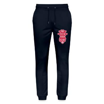 Monsieur vole votre cœur - Pantalon de jogging bio MOVER Stanley/Stella unisexe - marine - Devant - Marisol (170cm) & Nik (191cm)