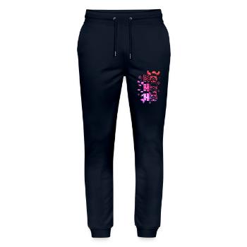 Xmas christmas santa clau naughty holidays winter - Stanley/Stella Mover Unisex Organic Jogging Trousers - navy - Front - Marisol (170cm) & Nik (191cm)