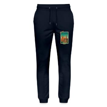 München Vintage Reise Illustration - Deutschland - Stanley/Stella Unisex Bio Jogginghose Mover  - Navy - Vorne - Marisol (170cm) & Nik (191cm)