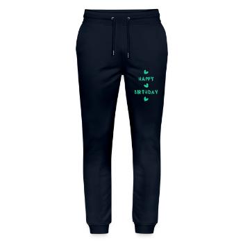 JAHRESTAG. ALLES GUTE ZUM GEBURTSTAG!. ALLES GUTE ZUM GEBURTSTAG!. - Stanley/Stella Unisex Bio Jogginghose Mover  - Navy - Vorne - Marisol (170cm) & Nik (191cm)