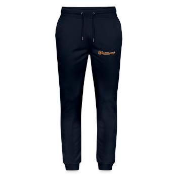 Langer Dackel süss - Stanley/Stella Unisex Bio Jogginghose Mover  - Navy - Vorne - Marisol (170cm) & Nik (191cm)