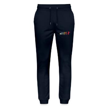 Handball Handballer Evolution Retro Vintage - Stanley/Stella Unisex Bio Jogginghose Mover  - Navy - Vorne - Marisol (170cm) & Nik (191cm)
