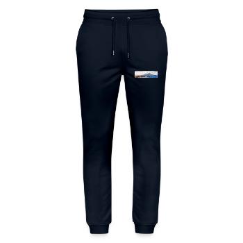 Naples, Vesuvius and Castel dell'Ovo - Stanley/Stella Mover Unisex Organic Jogging Trousers - navy - Front - Marisol (170cm) & Nik (191cm)