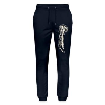 Qualle Jellyfish Ozean maritim save the deep blue - Stanley/Stella Unisex Bio Jogginghose Mover  - Navy - Vorne - Marisol (170cm) & Nik (191cm)