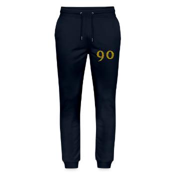 90 YEARS. 90th ANNIVERSARY. ANNIVERSARY 90 YEARS. 90 - Stanley/Stella Mover Unisex Organic Jogging Trousers - navy - Front - Marisol (170cm) & Nik (191cm)
