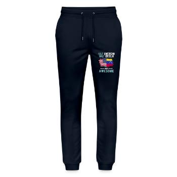 Half American Half Venezuelan - Stanley/Stella Mover Unisex Organic Jogging Trousers - navy - Front - Marisol (170cm) & Nik (191cm)